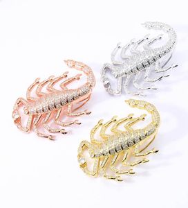 Unisex Fashion Scorpion Halsband Pendant Bling Iced Out Hip Hop Jewelry Halsband Charm Tröja med 60 cm kedjor5115588