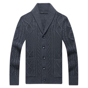 Camisolas masculinas inverno v pescoço de malha camisola casaco inteligente casual moda solta torção cardigan quente lã pesada masculino para o outono 231130