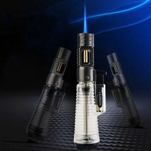 HONEST No Gas Lighter Lighters Smoking Accessories Flame Butane Spray Gun Torch Cigarettes Gadgets For Men