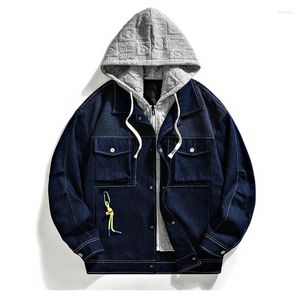 Jaquetas masculinas plus size jean jaqueta com capuz outono inverno na moda marca all-match estudante denim casacos 6xl