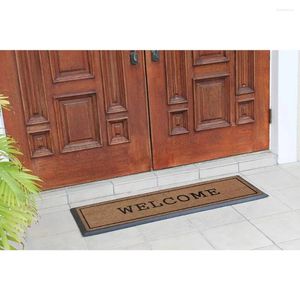 Carpets Doormat Entrance Door Mat First Impression Welcome Hand-Crafted Rubber Coir Double Room Mats Carpet Rug Foot Bath Floor