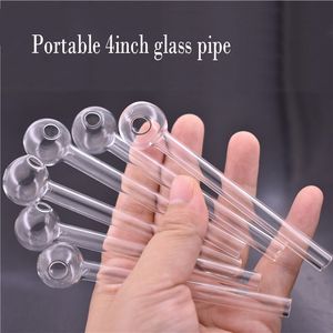 Billigaste 4 tum tjockt Pyrex Glass Oil Burner Pipe 10cm bärbar handhållen rökrör Dabber rökverktyg Fabrikspris