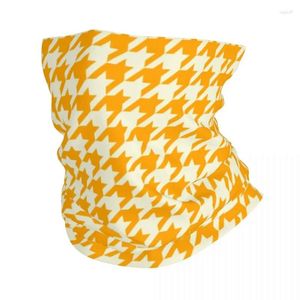 Bandanas Orange Houndstooth Plaid Winter Headband Neck Warmer Men Women Ski Camping Tube Scarf Modern Geometric Face Bandana Gaiter