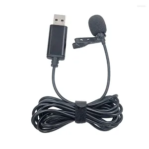 Microfones USB Mini Microphone Lapel Lavalier Clip-On Mic Button Hole Recording for Smart Phone QXNF