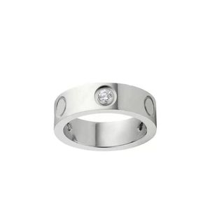 Band Rings Designer Ring Smycken Rose Gold Sterling Silver Titanium Steel Diamond Rings Unikt Löfte för Mens Women Teen Girls C1906