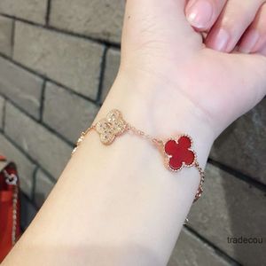 Designerschmuck Van Clover Armbänder Clover VAN Brand Ohrstecker Liebe Rotes Herz Roségold Ohrringe Ohrring Ohrringe Halskette Armbänder Schmuck