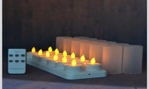 conjunto de 12 velas LED com controle remoto Chá recarregável fosco cintilante8139620