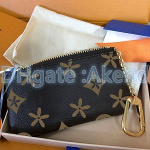 Designer bag small zippy wallets M62650 Womens key coin pursemens wallet flower poke card holder keychain Leather luxury Coin Purses CardHolder handbag Key pouch