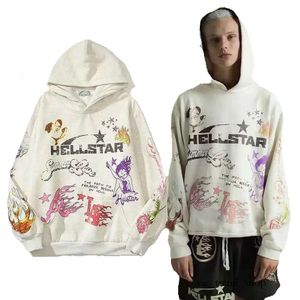 Hellstar Hellstar Sportsuit Tracksuit Men and Women Designer Hoodie Long Sleeve Pants Pullover Street Hip Hop Print High Street Grey Blue White Hell 840