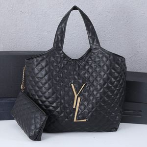 Loulou Designer Bag Tote Bag Fashionable Womens Large Letter Handväska Single Axel Composite Bag Luxury Leather Diamond Mönstrad strandmynt