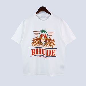 24SS Rhude Brand Shirt Männer T -Shirts Designer Shorts Print White Black S M L XL Street Cotton Fashion Youth Herren T -Shirts T -Shirt 11