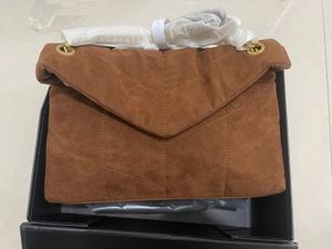 Axelväskor designer kvinnor loulou puffer mocka messenger väska quiltad läder crossbody handväska lady dubbelkedja remmar