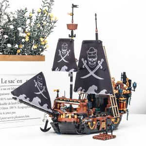 Julleksak leveranser 1328 st Creative the Black Pearl Pirate Jack Sparrow Ship Building Blocks Boat Diy Bricks Toys Födelsedag Julgåva för barn 231129