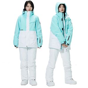 30 Colors Matching Man Woman Snow Wear 10k Waterproof Ski Suit Set Snowboard Clothing Outdoor Costumes Winter Jackets Pants 231222