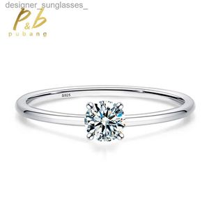 Pierścienie zespołowe pubang drobna biżuteria 925 srebrny srebrny 4 mm Gra moissanite Diamond Wedding Empandation Anniversary Pierścienie dla kobiet Wholel231201