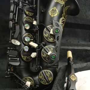 Bestkvalitativ professionell ny Suzuk Alto Saxophone E-Flat Musik Woodwide Instrument Super Matte Svart Nickel Sax gåva med munstycke