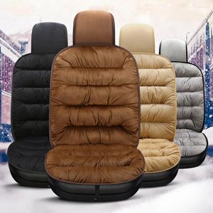 Capas de assento de carro inverno quente almofada grossa veludo capa de pelúcia cadeira respirável almofada auto acessórios interiores