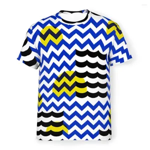 Men's T Shirts Nautical Art Polyester TShirts Minakani Lines Stripes Circles Print Homme Thin Shirt Funny Tops