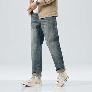 Jeans för baggy höst och vinter lös passform harem byxor vintage kläder män lapptäcke stora byxor överdimensionerade