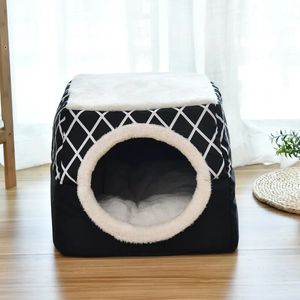 kennels pens Closed Winter Dog House Bed Soft and Comfortable Pet Mat for Small Dogs and Cats Warm Cave Igloo Pet Bed 231130