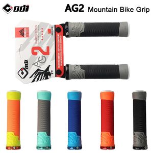 Bike Handlebars Components ODI AG2 Bicycle Handles Silicone Cuffs Mountain Bike Grips Handlebar Cover Ergonomic Handle Grip Lock On Cycling Cuffs 231201