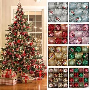 Party Decoration Christmas Tree Balls 42/44pcs 6cm Big Ball Multicolor Decorations Ornaments Set For Home