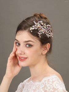 Fermagli per capelli Gioielli semplici Importanti Copricapo da donna festivo Strass da sposa Pettine di perle Pezzo da sposa