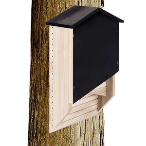 Fågelburar utomhus bathus träfladdermöss för skydd livsmiljö återanvändbart träbo hibernation box house dekor 231201