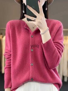 Women's Sweaters New Autumn Winter Womens O-ne Grace Cardigan Sweater 100% Merino Wool Solid Cashmere Knitted Female Cloing Basic Topsyolq77