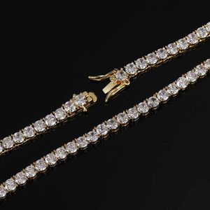 Necclace Moissanite Chain Tennis Bracciale Designer Women Men Gold Ploted Diamond Choker Hip Hop Hop Fine Womens Mens Gioielli Personalizza regalo