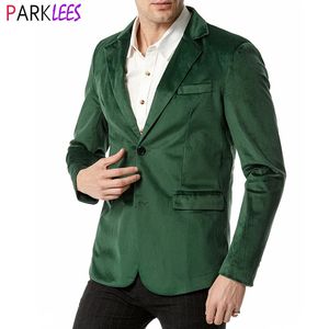 Erkekler Suits Blazers Yeşil Kadife Blazer Ceket Erkekler Otomumen Tek Çentikli Çentikli Yakası Blazer Blazers Erkekler Düz Renkli Spor Erkek 231130