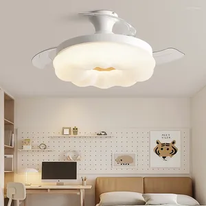 Modern Simplicity Ceiling Fan Remote Control LED Llights Restaurant The Bedroom Household With Chandelier Pandant Light