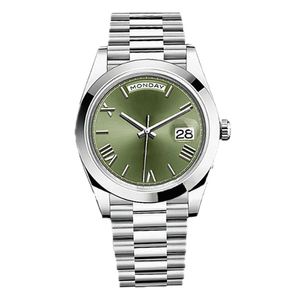 Zegarek na rękę Mens Mens Watch Mechanical Watch 8205 STAT STEL STEL STAT 36 41 mm Zielony rzymski cyfrowy rozkładka Lumous Wodoodporna para Watch Holiday Gift