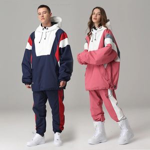 Ternos de esqui Winter Top Ski Suit Mulheres Homens Ao Ar Livre Jaqueta de Snowboard Engrossado Conjunto Quente Macacões Calças de Neve À Prova de Vento À Prova D 'Água 231130