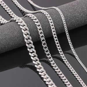 VRIUA Width 4 5 6 9MM 18-26 inch Customize Length Mens High Quality Stainls Steel Necklace Curb Cuban Link Chain Jewerly183S