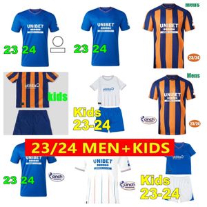 23 24 24 Glasgow Rangers koszulki piłkarskie dom Blue Sakala Kent Tavernier Morelos Colak Hogan Football Shirt Mężczyźni i Kid Kit Fan Camiseta