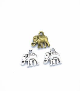 100pcspack elefante encantos diy jóias fazendo pingente ajuste pulseiras colares brincos artesanato artesanal prata bronze charme5458979