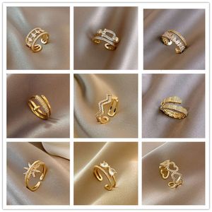 Pierścień designerski Carter i Cool Wind Otwórz palec wskazujący Pierścień żeńska podwójna biżuteria