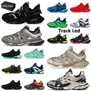 LED-spår 3.0 Dress Shoes Womens Tracks Sneaker Tlight Gomma Leather Trainer Trainer Nylon Printed Platform Sneakers storlek 36-45