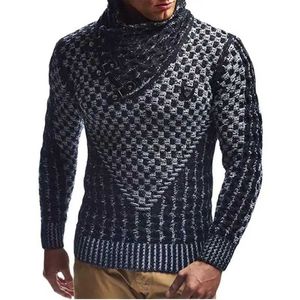 Herrtröjor man tröjor streetwear kläder turtleneck tröja män l xl långärmad stickade tröjor hösten vinter mjuk varm basiclf231114l2402