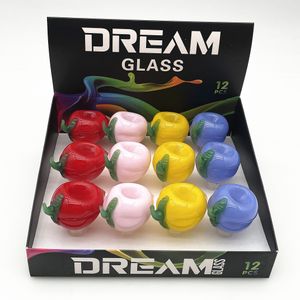 4Color Glass Peach Slide Bowl 14mm Male Joint Smoking Bong WaterPipe