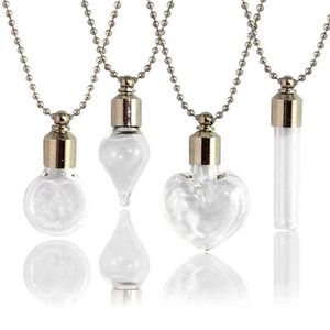 2st Glass Locket urn smycken kremation smycken urn halsband för aska fyllbara injektionsflaskor halsbands blodflaskhalsband y220523263d