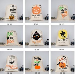 Andra festliga partier Canvas Halloween Sants Candybag Stor dragsko gåva säck pumpa tryckta väskor för hallowmas chri5215215