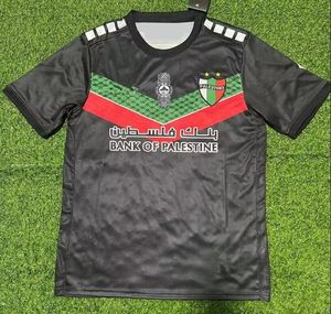 2023 2024 Ny stil Palestine Soccer Kit Football Jerseys Black Center Stripe Red Green Soccer War War Justice March Football Uniform S-2XL Soccer Jersey Men Set