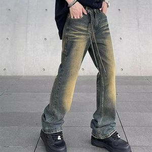 Men's Jeans 2023 Y2K Fashion Old Blue Pendant Baggy Kpop Pants For Men Clothing Straight Vintage Women Denim Trousers Ropa Hombre