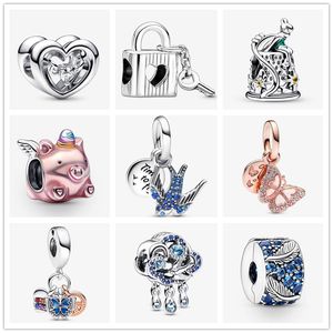 925 Sterling Silver Loose Ceads Charms Kobiety z oryginalnym pudełkiem do P