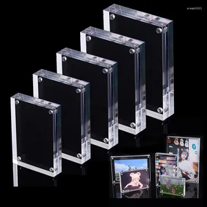 Frames 1Pcs Acrylic Clear Po Frame Creative Crystal Picture Bedroom Deck Decor Non-toxic & Odorless For Placing Certificates