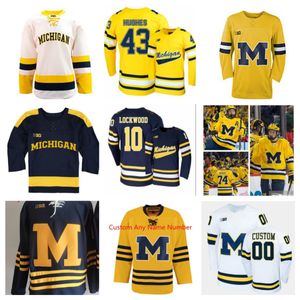 Custom Michigan Wolverines Hockey Jersey Adam Fantilli Gavin Brindley Luke Hughes Rutger McGroarty Seamus Casey Quinn Hughes Dylan Larkin Cam York Stitched