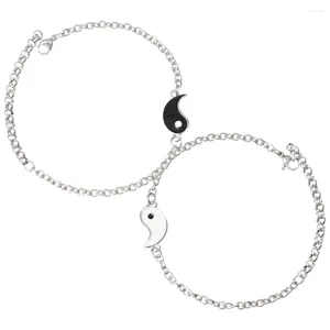 Charm armband par ornament matchande par grejer långdistans yin yang legering bond