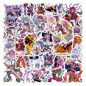 52pcs Gothic dazzle girls graffiti Waterproof PVC Stickers Pack For Fridge Car Suitcase Laptop Notebook Cup Phone Desk Bicycle Skateboard case.